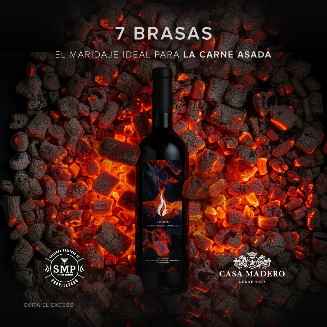 Vino tinto 7 Brasas para carne asada 