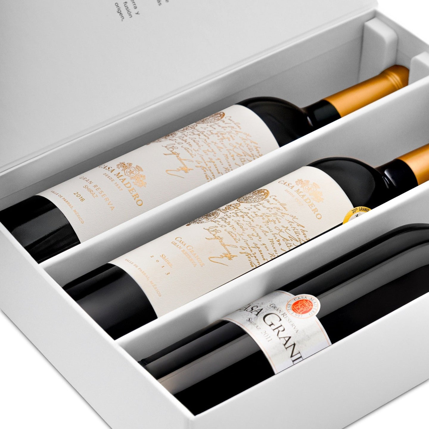Biblioteca de Cosechas Casa Grande Shiraz 2011 2013 y 2016