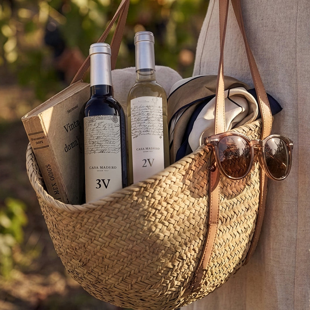 Dos botellas de vinos Casa Madero ediciones 375 ml, listos para acompañarte en un momento al aire libre.